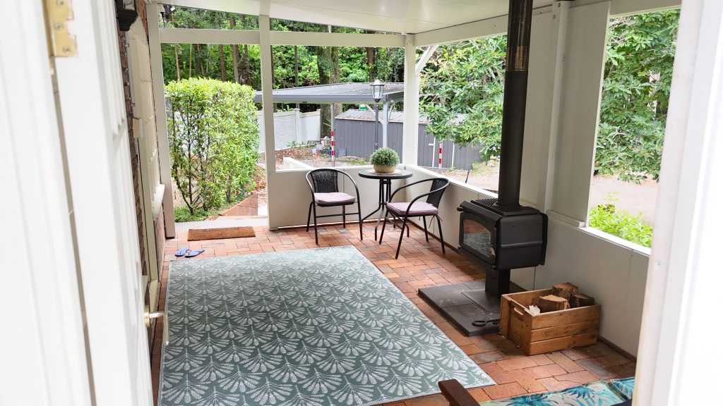 Courtyard and outdoor area surrounded by rainforest