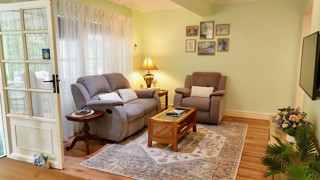 Lounge area with sofa bed